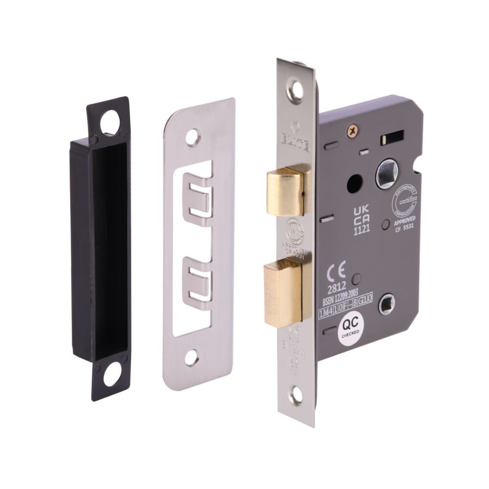 SNP 63mm UKCA/CE Bathroom Lock cw box keep - Bolt Through