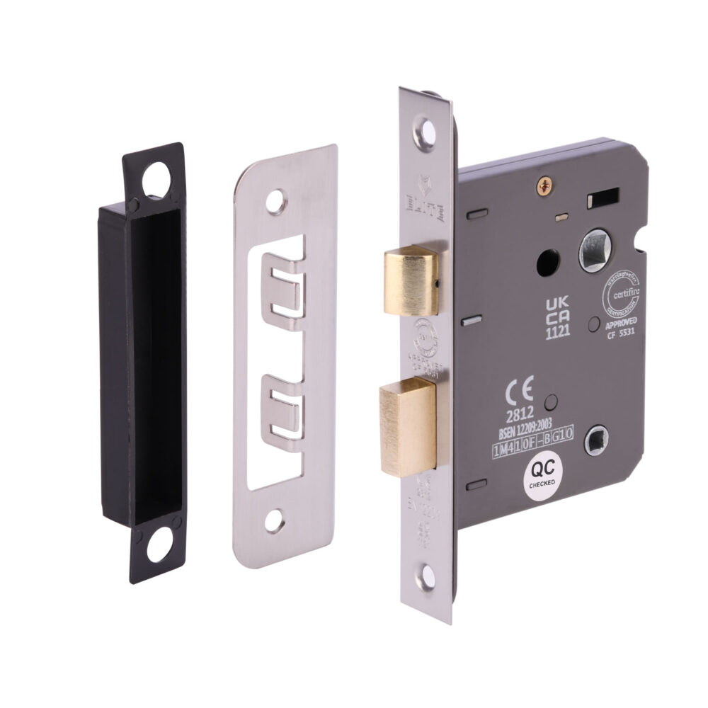 SNP 76mm UKCA/CE Bathroom Lock cw box keep - Bolt Through