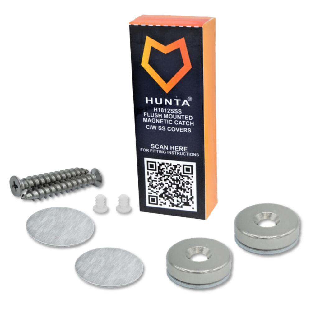 Flush Mounted Magnetic Catch c/w SS Covers