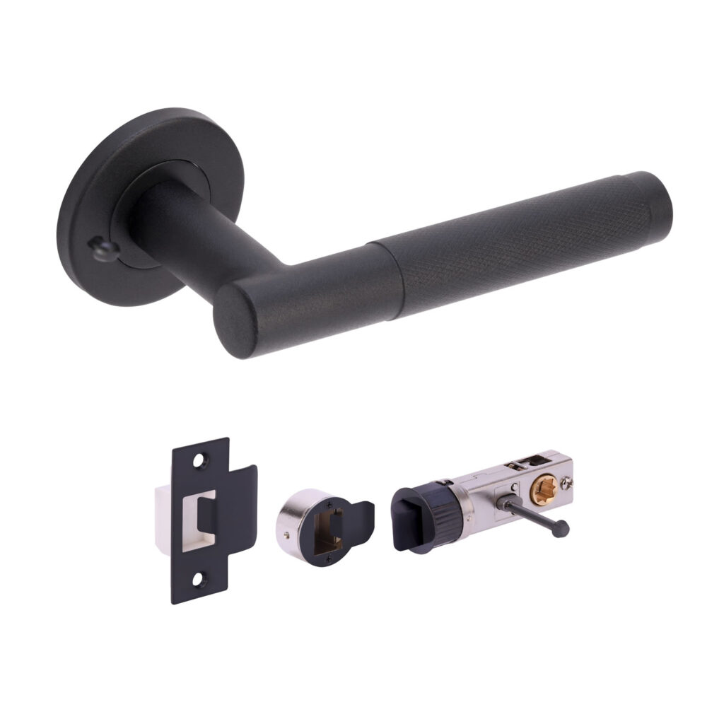 Kotor Knurled Lever on Rose - Privacy - c/w bullet latch (19mm pin centres) BM
