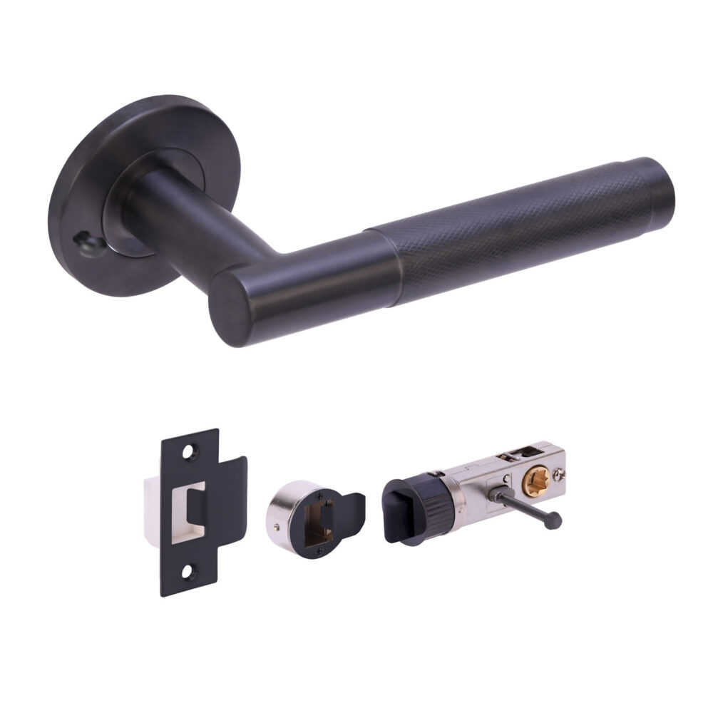 Kotor Knurled Lever on Rose - Privacy - c/w bullet latch (19mm pin centres) GG