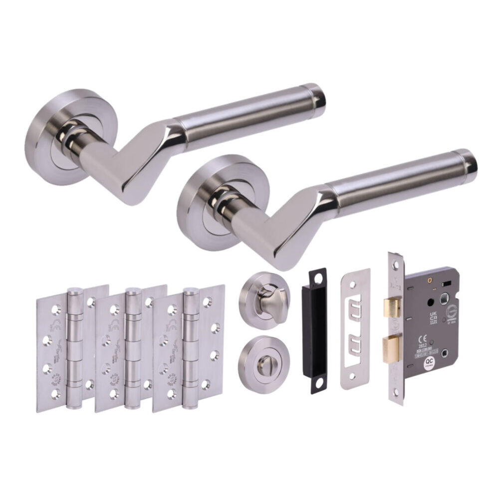 TUCANA PNP/SNP Bathroom Doorpack (x3 102mm FD hinges) 76mm CE Bathlock