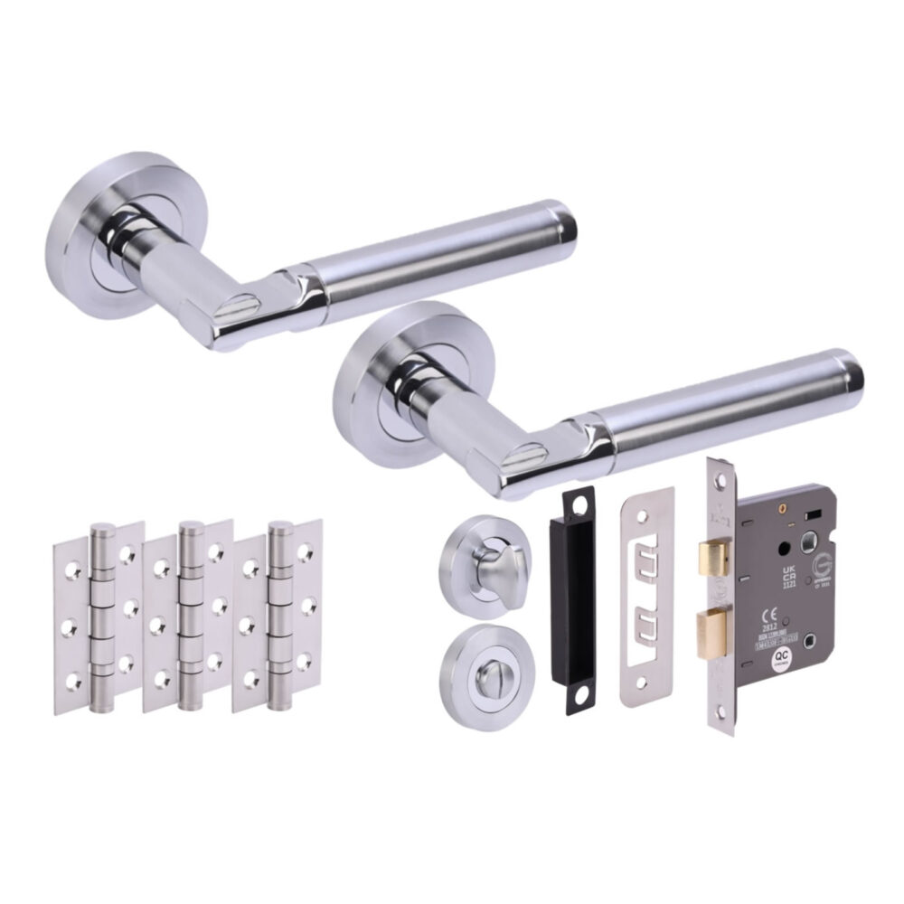 LACERTA PCP/SCP Bathroom Doorpack (x3 76mm hinges) 76mm CE bathlock