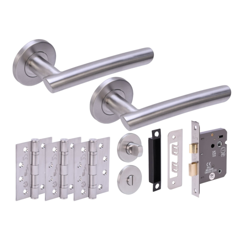 MAGNA SSS Bathroom Doorpack (x3 102mm FD hinges) 76mm CE Bathlock