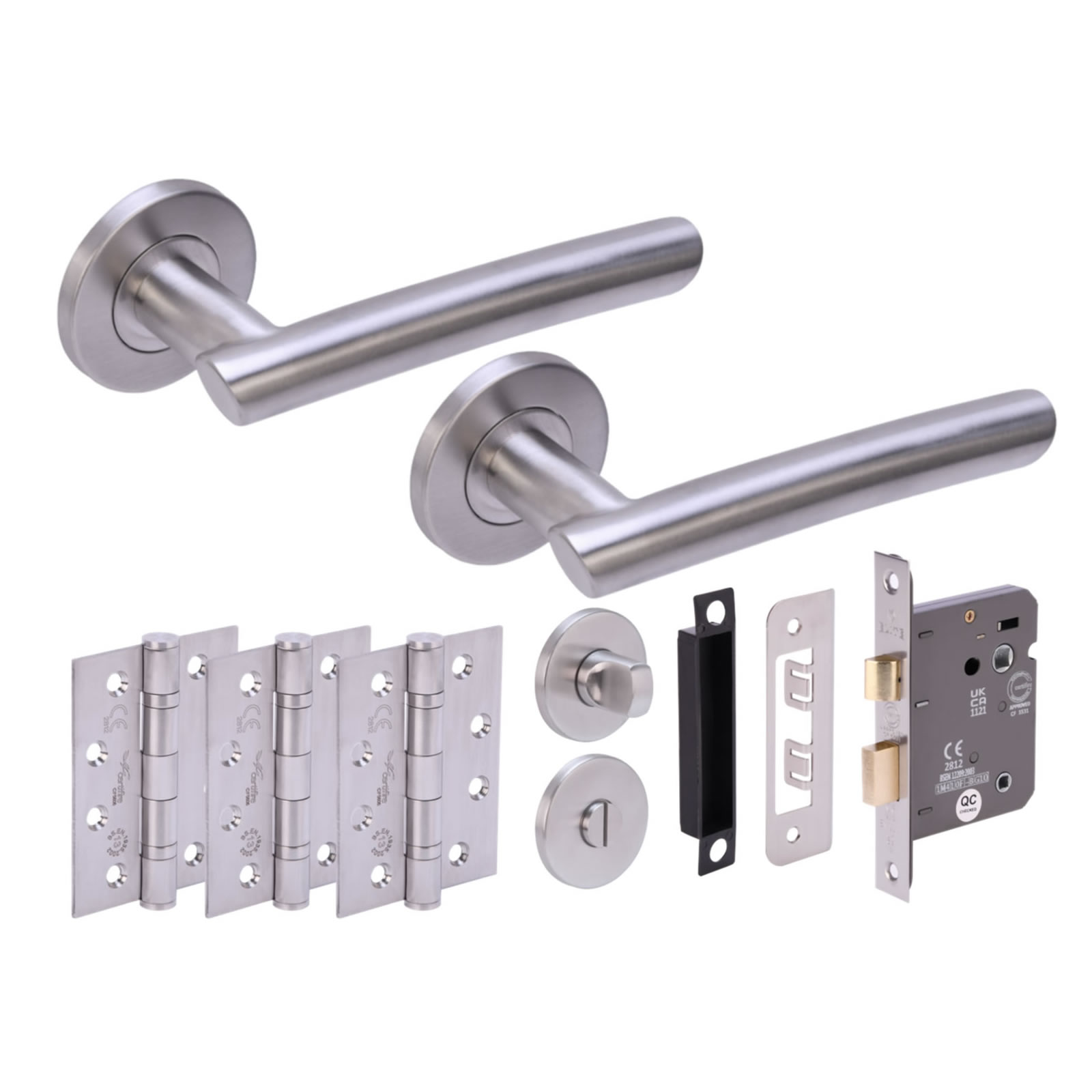 MAGNA SSS Bathroom Doorpack (x3 102mm FD hinges) 76mm CE Bathlock