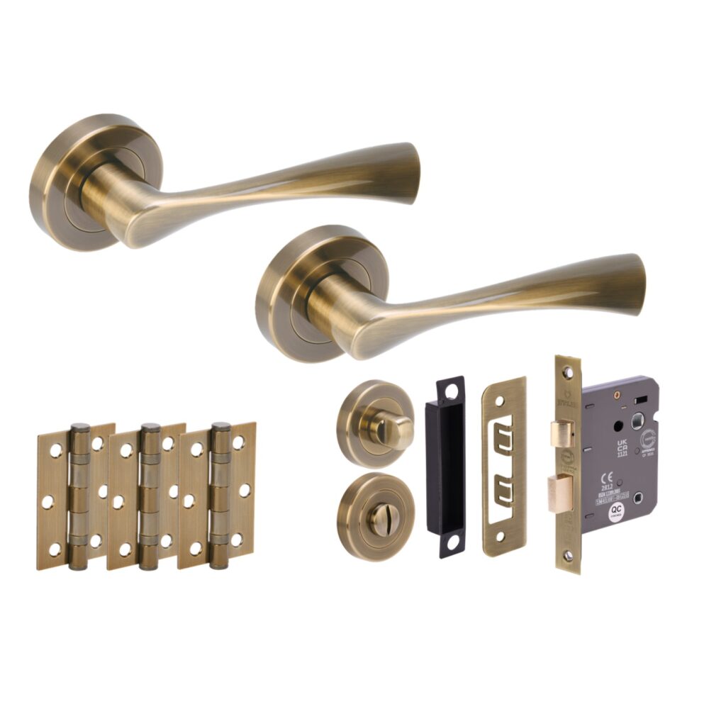 ZENA ABR Bathroom Doorpack (x3 76mm hinges) 76mm CE bathlock