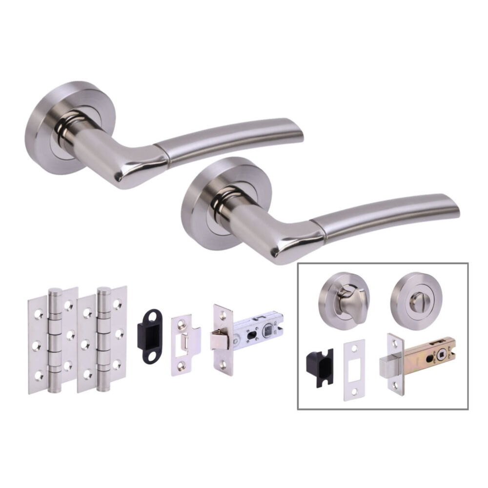 URSA PNP/SNP Bath Deadbolt Doorpack (x2 76mm hinges) 76mm Deadbolt & Latch