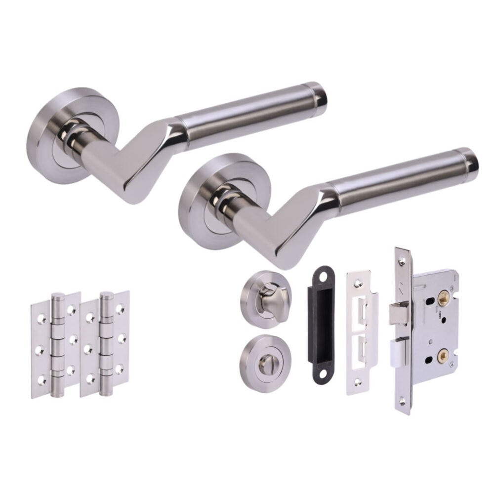 TUCANA PNP/SNP Bathroom Doorpack (x2 76mm hinges) 76mm Bathroom Lock