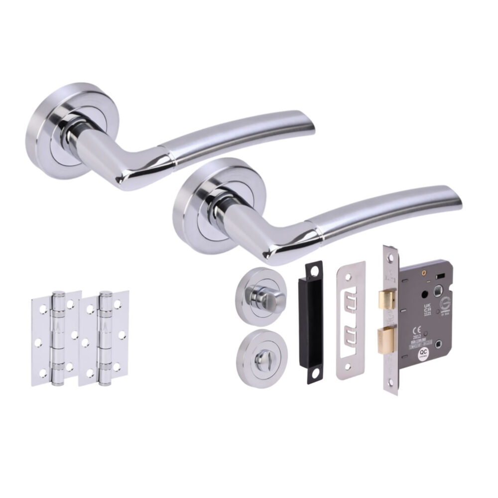 NEMO PCSCP Bathroom Doorpack (x2 76mm hinges) 76mm CE Bathroom Lock