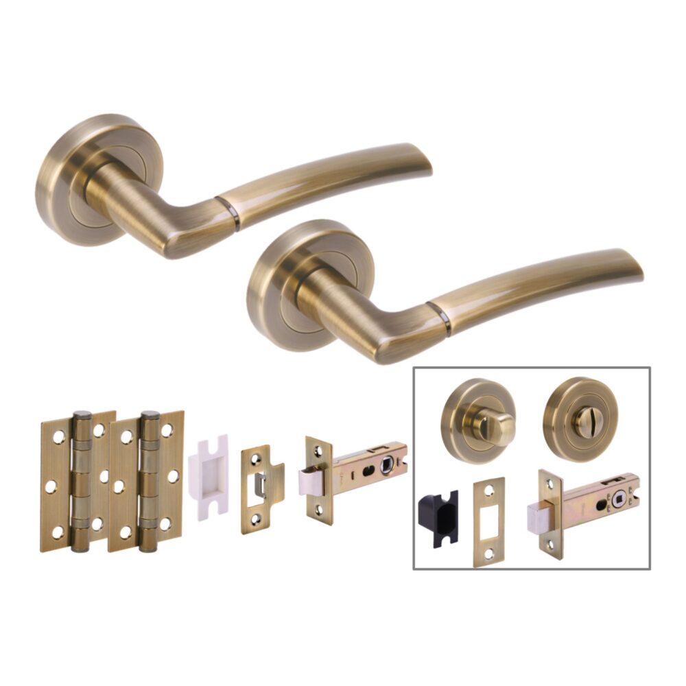 NEMO ABR Bathroom Deadbolt Doorpack (x2 76mm hinges) 76mm Deadbolt