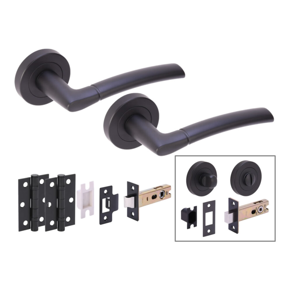 NEMO BM Bathroom Deadbolt Doorpack (x2 76mm hinges) 76mm Deadbolt