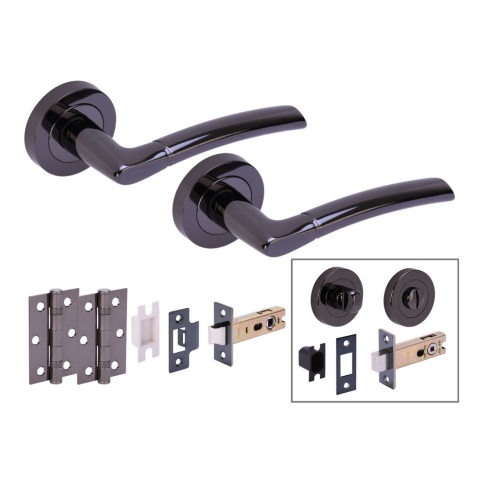 NEMO BNL Bathroom Deadbolt Doorpack (x2 76mm hinges) 76mm Deadbolt