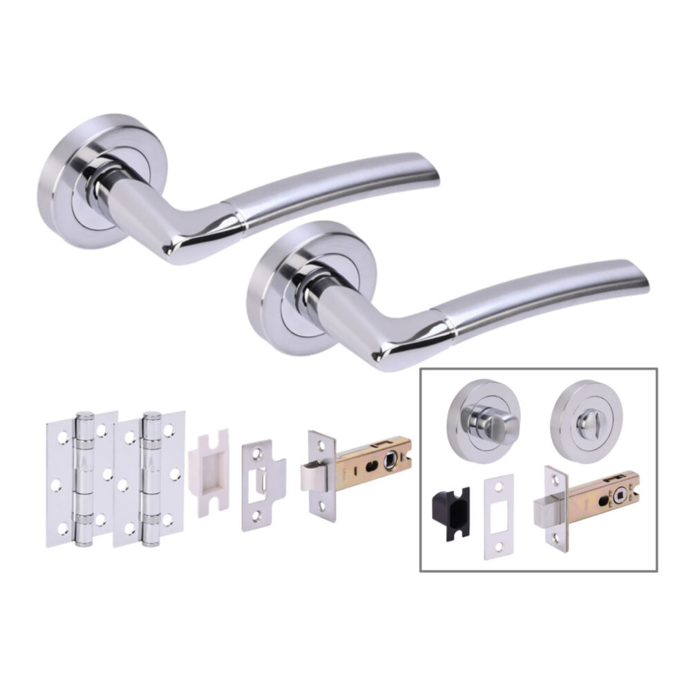 NEMO PCSCP Bathroom Deadbolt Doorpack (x2 76mm hinges) 76mm Deadbolt