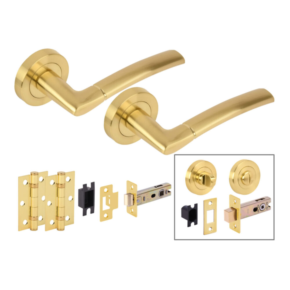 NEMO SB Bathroom Deadbolt Doorpack (x2 76mm hinges) 76mm Deadbolt